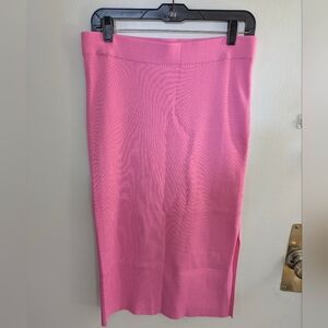 Endless Rose Pink Ribbed Midi Skirt NWT Size Large